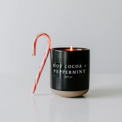 Sweet Water Decor Hot Cocoa And Peppermint Soy Candle | Steamy Milk, Cool Peppermint And Creamy Cappuccino Scented Candles For Home | 12Oz Black Stoneware Jar, 60+ Hour Burn Time, Made In The Usa #TOP1