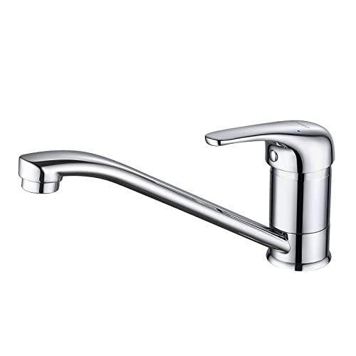 Robinets Mitigeur Evier de Cuisine Flexible Pivotant à 360°, Lonheo Robinet Evier Monocommande Laiton Chromé, Mitigeur évier avec Aérateur Démontable Cover