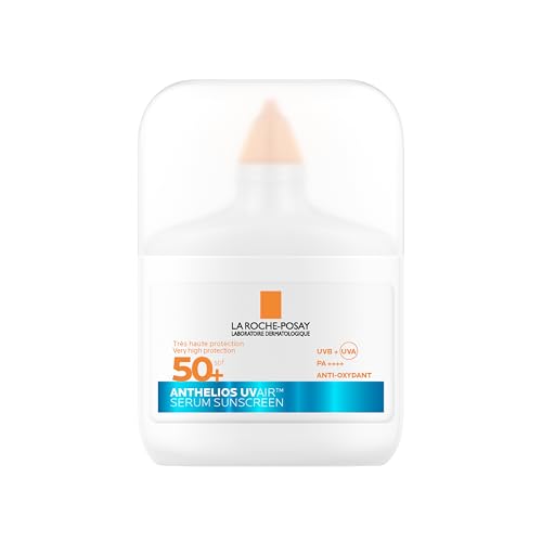 La Roche-Posay Sérum solar Anthelios UVAIR SPF50+ de La Roche-Posay, con ácido hialurónico, niacinamida y vitamina E, para todo tipo de pieles, 50 ml