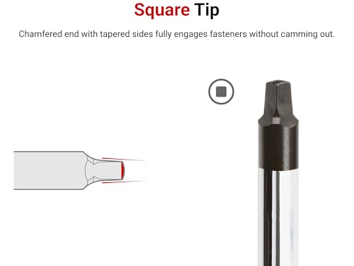 Image of TEKTON S3 Square High-Torque Black Oxide Blade Screwdriver | 26823 | Made in USA