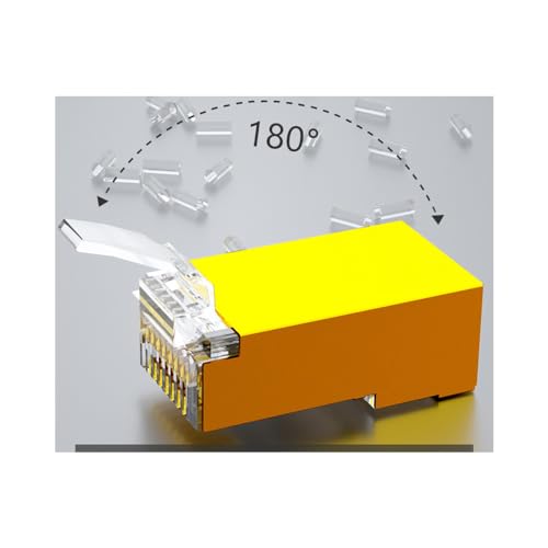50 conectores RJ45 Cat6 Cat6A oro para cable Ethernet miniatura 4
