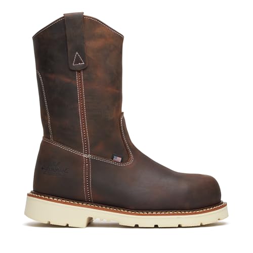 Image of Thorogood American Heritage 11 inch Steel Toe Wellington Boots for Men - Premium Full-Grain Leather, Slip-Resistant Heel Outsole and Comfort Insole