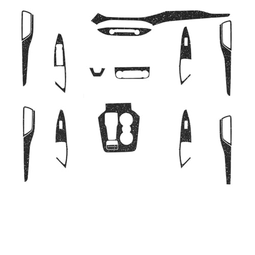 LAINGJINGMEI Compatible con Focus 2015-2025, pegatina Interior de coche, pegatina de Panel de ventana de elevación, caja de cambios, película protectora for salpicadero, accesorio for coche(Flash Blac