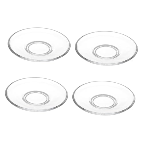 DONFAMDS 4er Set Klare Glas Untertassen