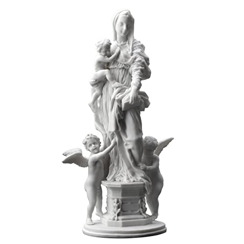 Estatua Madonna de resina blanco mármol 14 in