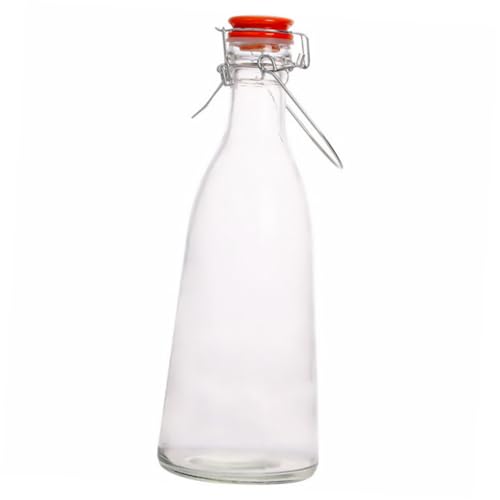 BEBEMOKO 1pc Airtight Glass Food Storage Bottle Swing Bottle Leak Cap for Beverages Fruit Enzyme Water and Entertaining Guests Kitchen Gadget for Home Use