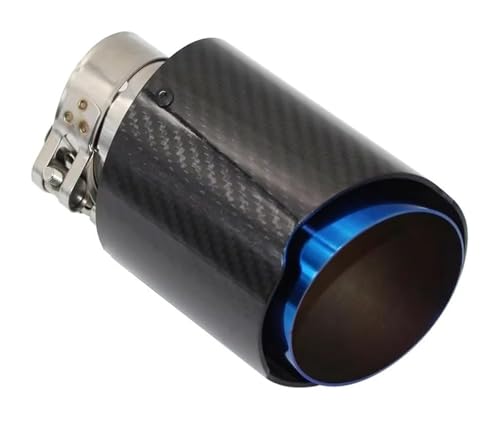 Tuyau d'échappement voiture en carbone brillant bise droite 77mm-101mm - 2
