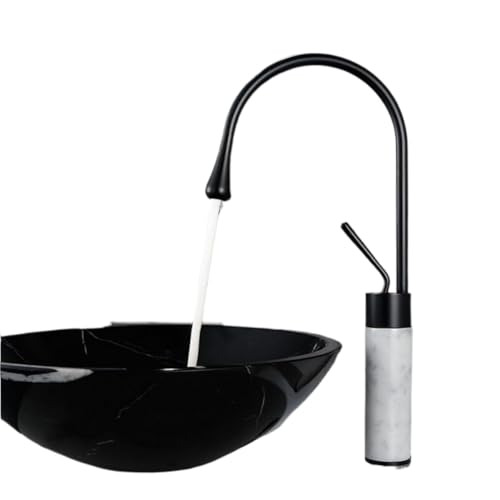 Mitigeur de salle de bain en laiton MOCHAMIK finition noire et poignée élégante