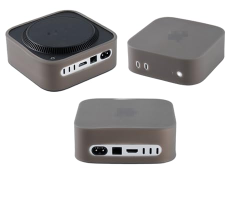 Image of Silicone Cover Compatible with Mac mini M4 / M4 Pro 2024, Dustproof Scratch-Proof Waterproof, Protective case for Mac mini PC (Black Cover with Stand)