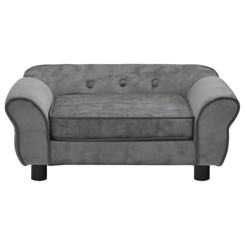vidaXL Hundesofa Dunkelgrau 72x45x30cm Plüsch Hundebett Hundecouch Katzensofa