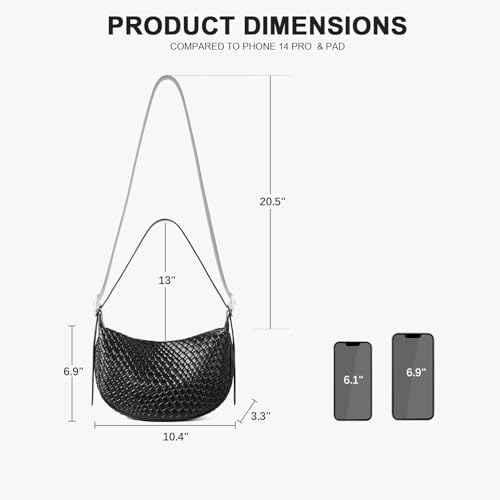 BOSTANTEN Damen Handtaschen Klein,Geflochtene Taschen Umhängetasche Damen Crossbody Bag Schultertasche für Frauen Tote Bag,Schwarz
