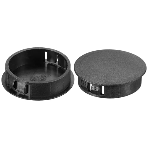 Image of PATIKIL 1.5 inch /38mm Plastic Hole Plugs, 20Pcs Flush Type Round Hole Plugs Cover Snap in Locking Hole Tube for Table Kitchen Cabinet Furniture, Black