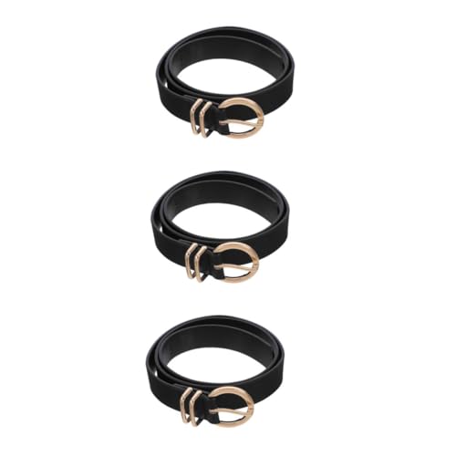 Ceinture femme PU boucle o ring lot de 3 ceintures fines chic