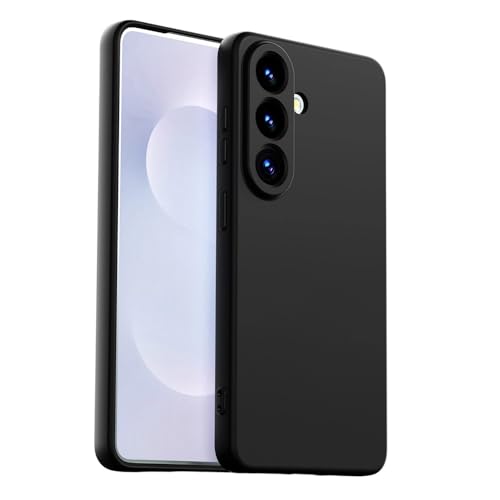 Image of DIZORO Microfiber Candy Case Compatible with Samsung S26 5G Smooth Touch Cushion Liquid Soft Silicone Gel Rubber Phone Cases Non-Slip Full Body Protective Shockproof Back Cover OG - Black
