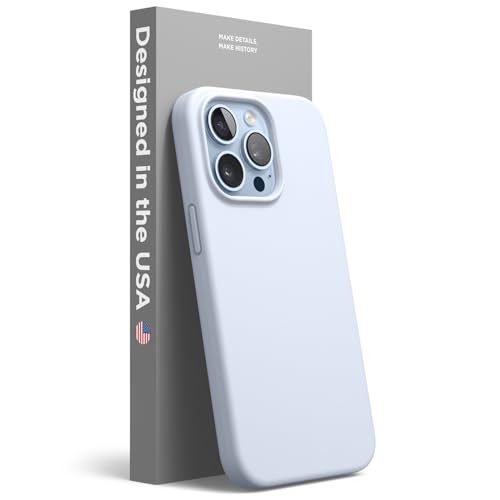 elago Silicone Liquido Custodia Cover Compatibile con iPhone 13 Pro Case (6.1'), Cover Protettiva per Fotocamera con Schermo Intero, Antiurto, Custodia in Morbida Microfibra Antigraffio (Azzurro)