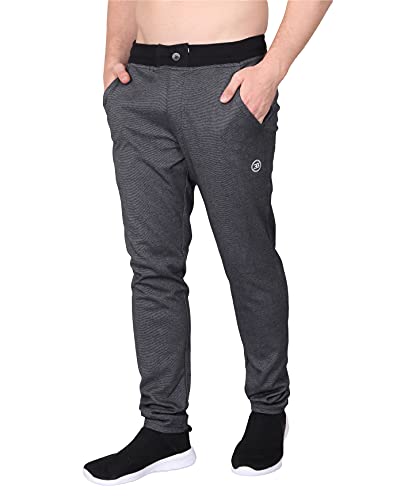Image of Big Button Men's Cotton Slim Fit Trackpant with Front Button Open