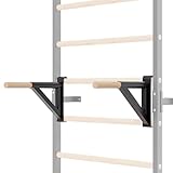 Gsskny Adjustable Dip Bar Attachment for Swedish Ladder | Non-Slip Double-Bar Handles | Heavy Duty Parallel Bars | Quick-Install Dip Bars Height & Width Adjustable, 330lb Capacity