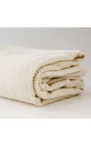 Anact - Hemp Bath Towel - Fast Drying Organic Cotton Blend Spa Quality Bath Towel - 55% Hemp, 45% Organic Cotton Textured Absorbent Bath Towel - White #TOP3