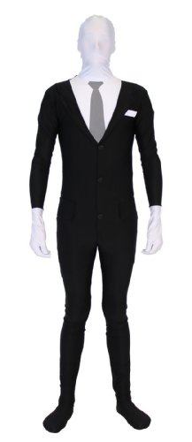 Slender Man Spandex Full Body Zip Up Bodysuit Costume