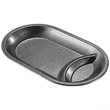 Plato de aperitivos dividido de acero inoxidable retro, multicompartimento para papas fritas, pollo, salsas para salsas, forma ovalada, uso comercial y doméstico (B)