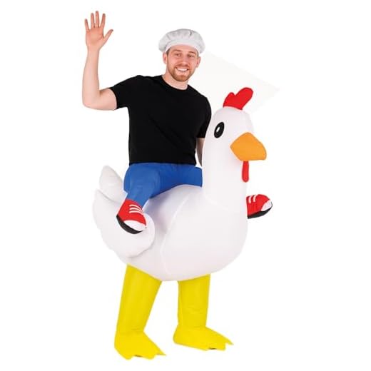 AirSuit® Disfraz Hinchable de Pollo | Traje Peculiar | Tamaño Adulto 160 a 190cm | Poliéster Cómodo | Resistente | Sistema de inflación Incluido | OriginalCup®