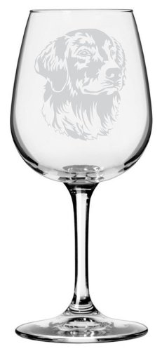 Golden Retriever Dog Themed Etched All Purpose 12.75oz Wine Glass
