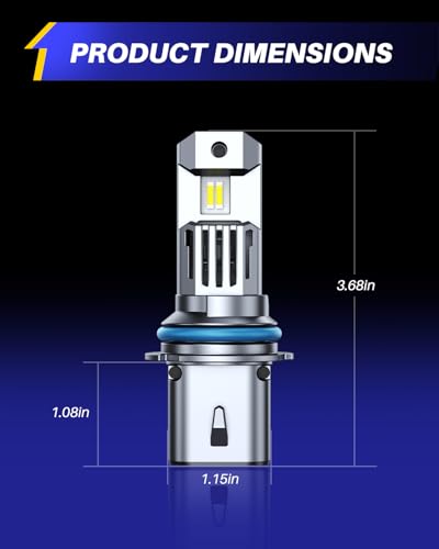 Image of AUTOONE 9007 LED Bulbs, 70000LM HB5 Light Replacement 1:1 Halogen Size Fog Lights, Plug-N-Play, IP68 Waterproof