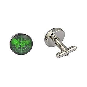 Sunshine Schip Radar manchetknopen, kaart boot natuur nautische, groene bruiloft prom cadeau sieraden