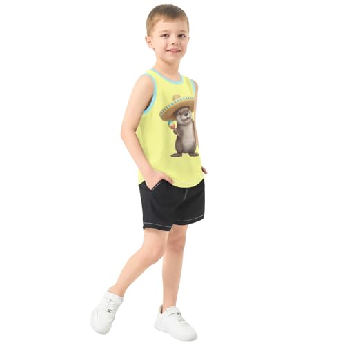 Baby Boys Sleeveless Tank Top Cute Otter Toddler Athletic Vest 3-10T4