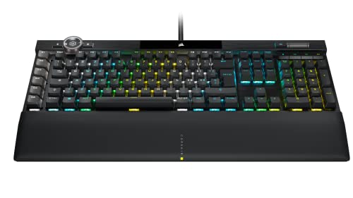 K100 RGB Tastiera gaming opto-meccanica (Interruttori OPX RGB, Retroilluminazione a LED RGB, Set di keycap in policarbonato, Poggiapolsi magnetico rimovibile in similpelle) Nero - Tastiera gaming - Immagine 1