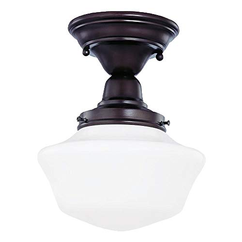 8-Inch Retro Style Schoolhouse Ceiling Light in Bronze Finish