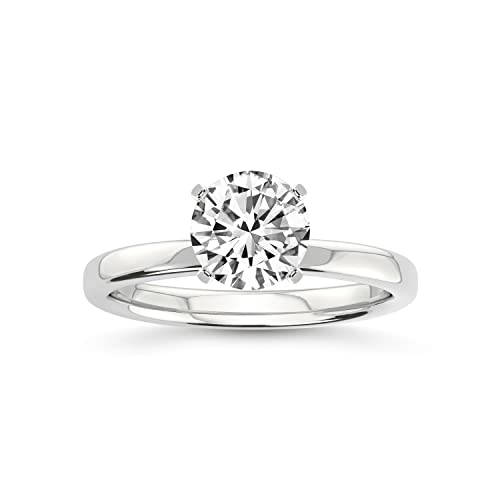 1 Carat | IGI Certified Round Shape Lab Grown Diamond Engagement Ring For Women | 14K Or 18K in White, Yellow Or Rose Gold | Lab Created Four-Prong Solitaire Diamond Engagement Ring | FG-VS1-VS2 Quality Friendly Diamonds Engagement Ring
