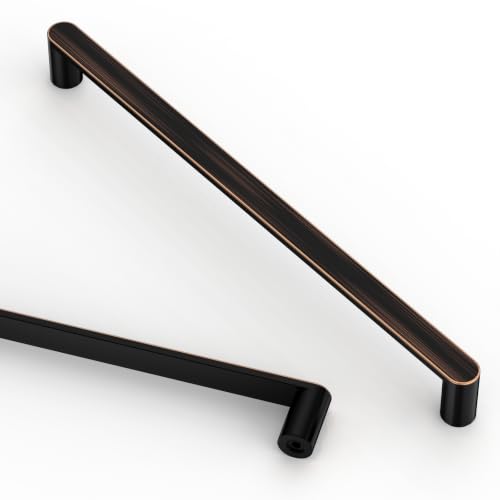 Image of Asidrama 10 Pack 10 Inch(254mm) Oil Rubbed Bronze Kitchen Cabinet Handles, Cabinet Pulls Kitchen Cabinet Hardware Cupboard Handles Drawer Pulls 3644