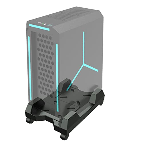 Mobile Computer Tower Stand with Wheels, Asltoy Mobile Desktop Tower Stand,CPU Holder Stand,PC Stand,CPU Holder Under Desk Computer Mainframe Bracket, Adjustable PC Holder Cart (Black)