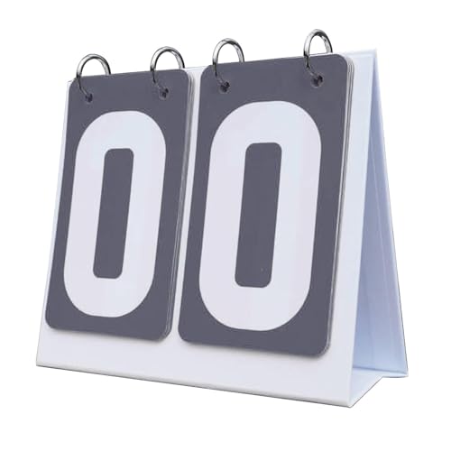 SM SunniMix Multi Sports Scoreboard Tabletop Score Flipper 2 Digit Flip Number Score Board for Basketball Tennis Ball Soccer Badminton, Gray
