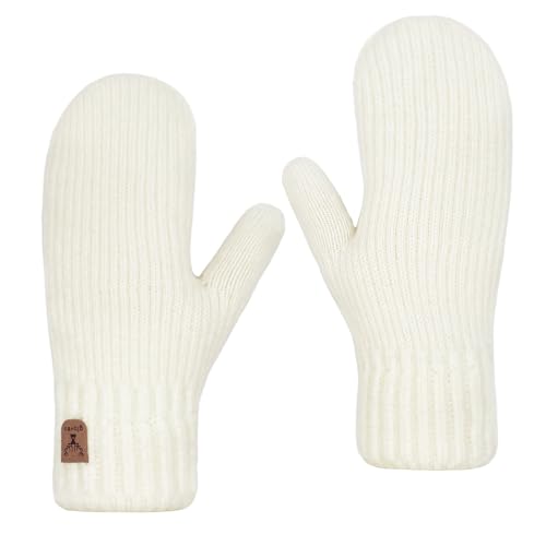 Manoplas de invierno para exteriores guantes de punto de lana para hombres y mujeres