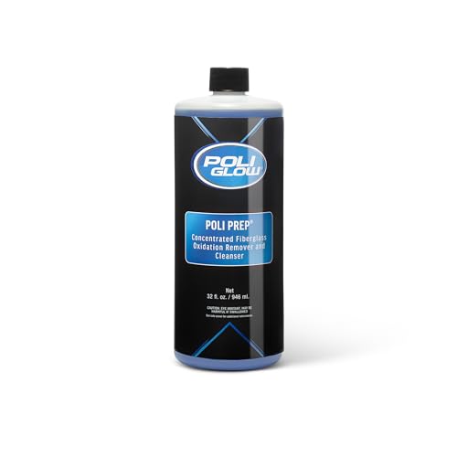 Poli Glow Poli Prep Concentrated RV & Boat Surface Cleaner - Removes Oxidation Stains Dirt Watermarks Old Wax Spray-on Ceramics - Safe for Boats & RVs Fiberglass Cleaner - 32 Oz