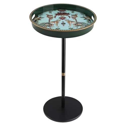 Simmer Stone Table d'appoint ronde bohème avec plateau supérieur, table de chevet pour petits espaces, table de nuit décorative esthétique pour salon,...