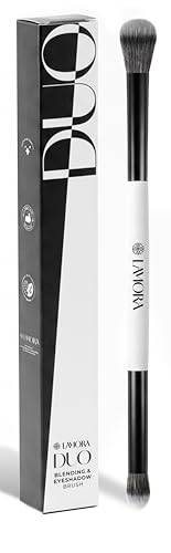 Lamora Estompeur Yeux + Fard à Paupières Liquide Pinceau Maquillage Double - Pinceau Fard à Paupières Duo Précision pour Crème ou Liquide Ombre a...