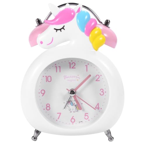 ERINGOGO ユニコーン目覚まし時計 用静音デスククロック クリエイティブキャラクターデザイン ベッドサイド置き時計 ホームデコレーション