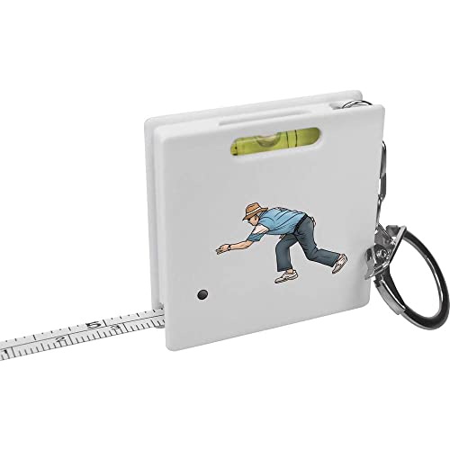 'Man Playing Lawn Bowls' Keyring Tape Measure/Spirit Level Tool (KM00026264)