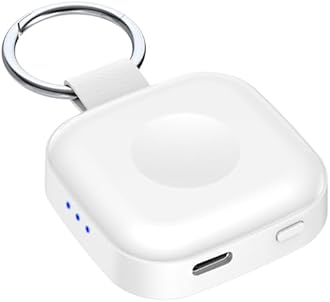 Temdan Portable Wireless Charger for Apple Watch,Magnetic Slim iWatch Fast 1200mAh Power Bank Travel Keychain Accessories-White