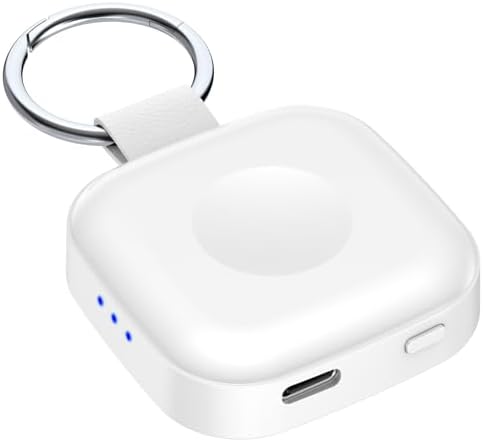 Temdan Portable Wireless Charger for Apple Watch,Magnetic Slim iWatch Fast 1200mAh Power Bank Travel Keychain Accessories-White