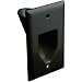 DataComm Electronics 45-0001-BK 1-Gang Recessed Low Voltage Cable Plate, Black