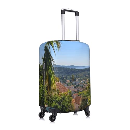 Street Scenery Elastic Travel Luggage Cover, Washable Spandex Suitcase Protector, Anti-Scratch Fits 18-32 Inch3