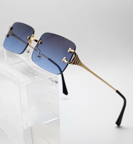 Rimless Sunglasses for Men Women 90s Frameless Rectangle Tinted Lens Sun Glasses Shades2