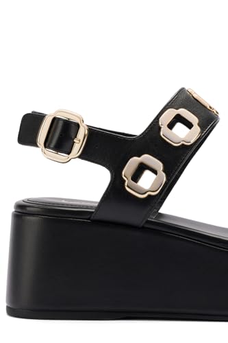 Milan Flatform Sandal In Black Leather4