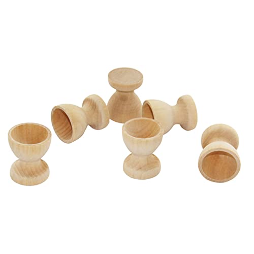 Morain Natural Holz Eggaufbecher Ostereihalter Tischplatte Display Tasse Tablett Für Aufbewahrung Kristallkugeln Eier Lippenstifte Stifte Holz Weich Gekochte Eierbecher Für Handwerksspielzeug – Bild 3