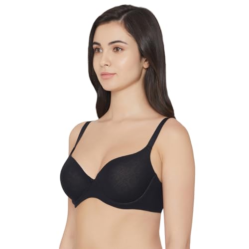 Image of Essentials Padded Wired 3 /4th Cup Everyday Wear Cotton Blend T-Shirt Bra