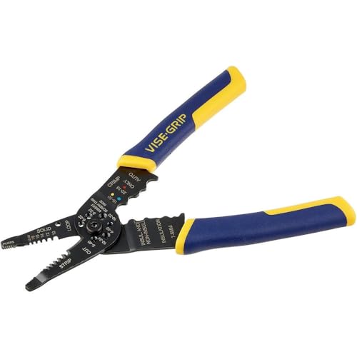 IRWIN VISE-GRIP Wire Stripper, 8 inch, Cuts 10-22 AWG, Plier Style Nose, ProTouch Grip for Maximum Comfort (2078309)